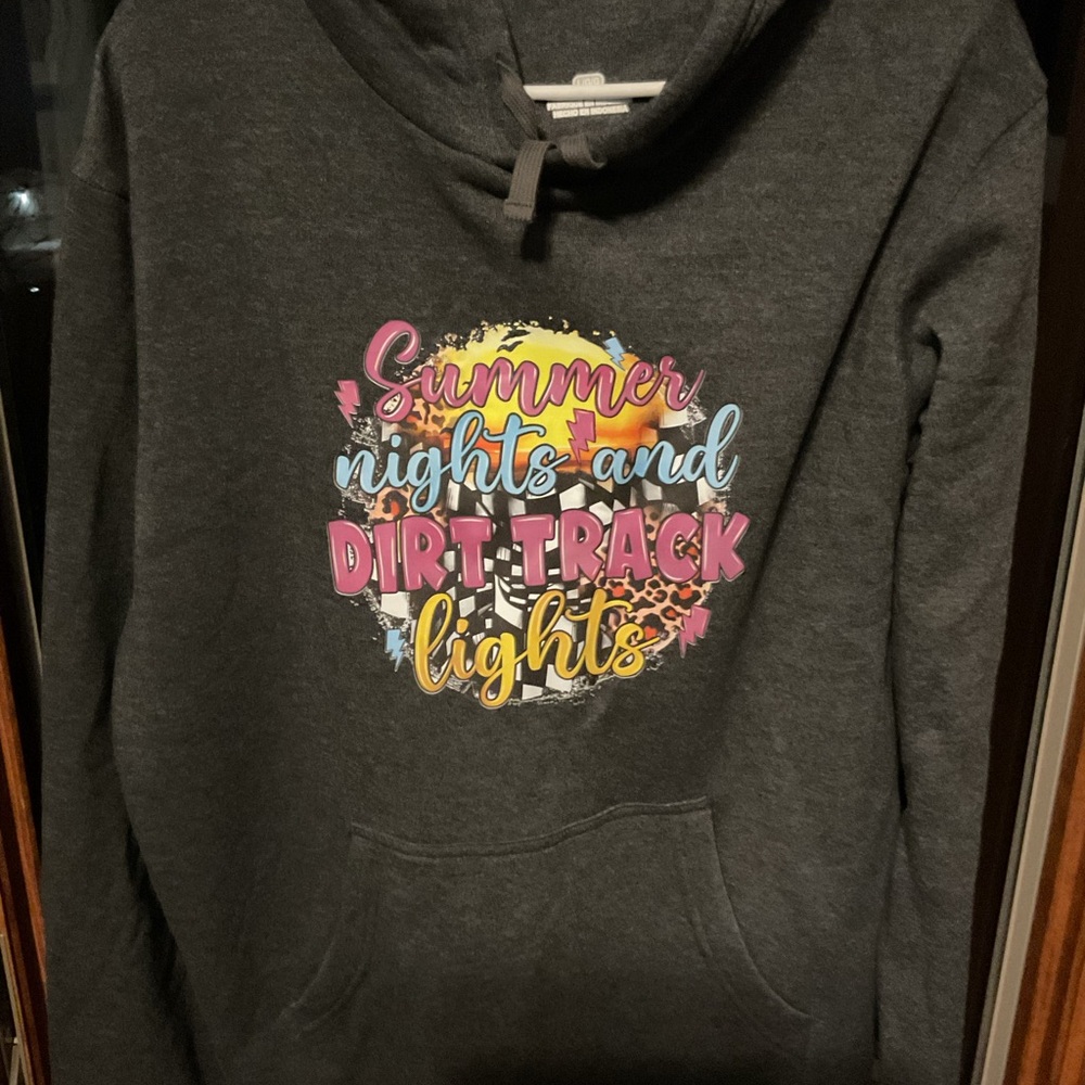 Women's Gray Hoodie with Colorful Print
